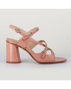 Sandales en Cuir roses - Talon 7 cm