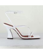 Weiße Ledersandalen - Absatz 7,5 cm