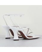 Weiße Ledersandalen - Absatz 7,5 cm