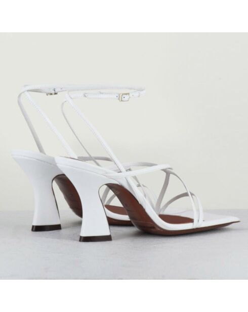 Weiße Ledersandalen - Absatz 7,5 cm