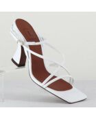 Weiße Ledersandalen - Absatz 7,5 cm