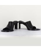 Mules en Cuir Melissa noires - Talon 8 cm