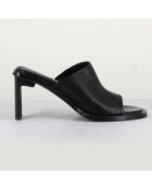 Mules en Cuir Melissa noires - Talon 8 cm