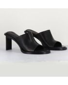 Mules en Cuir Melissa noires - Talon 8 cm