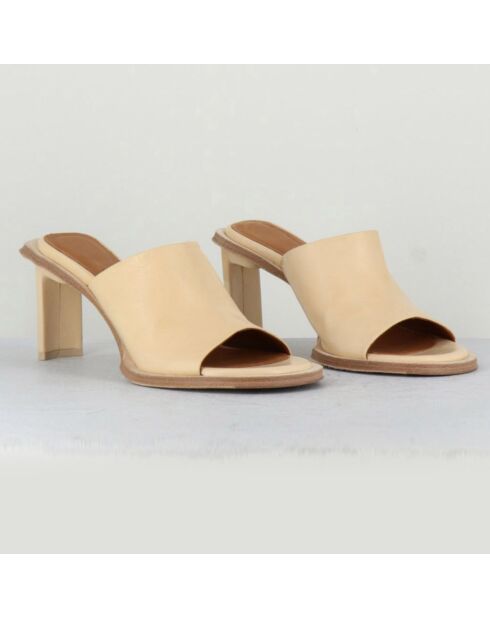 Mules en Cuir Melissa beiges