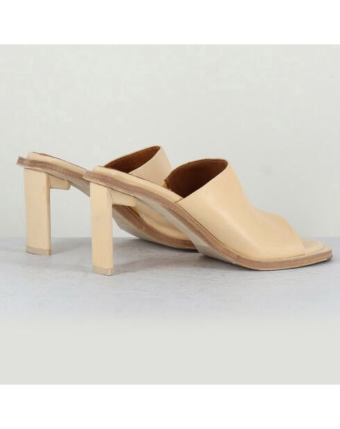 Mules en Cuir Melissa beiges