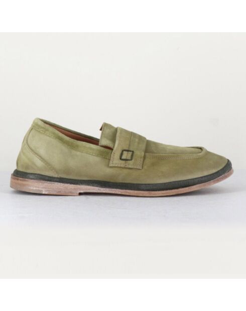 Mocassins en Velours de Cuir verts