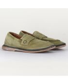 Mocassins en Velours de Cuir verts