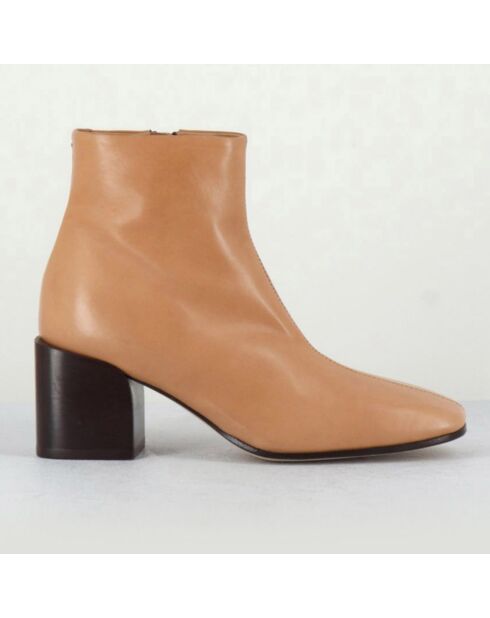 Boots en Cuir Gail nude - Talon 6.5 cm
