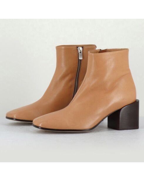 Boots en Cuir Gail nude - Talon 6.5 cm
