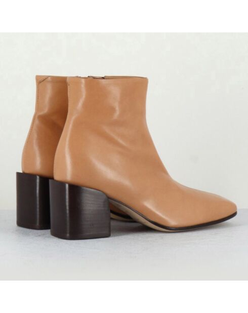 Boots en Cuir Gail nude - Talon 6.5 cm
