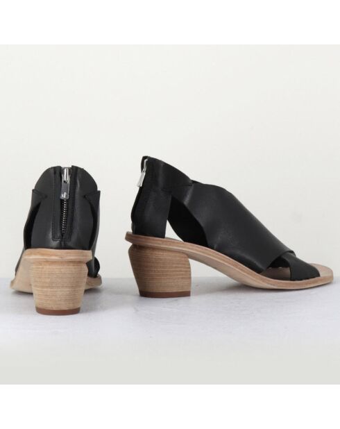 Schwarze Soiree Ledersandalen — 5,5 cm Absatz