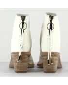 Weiße Leder-Stiefeletten von Yolande, 6,5 cm Absatz