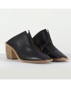 Schwarze Lederpantolette Yolande - 6,5 cm Absatz