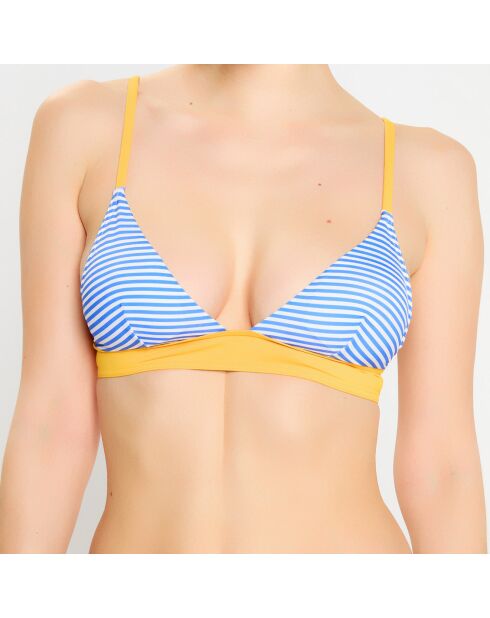 Haut de maillot de bain Nageuse bleu/jaune