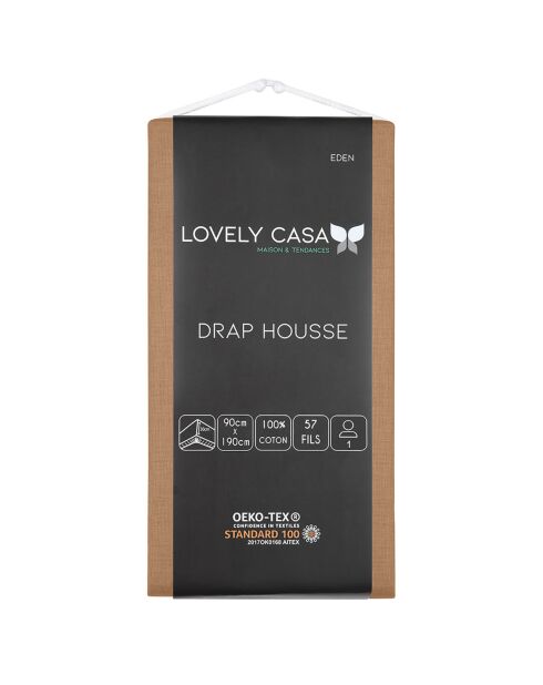Drap housse Eden bonnet 30 cm curry
