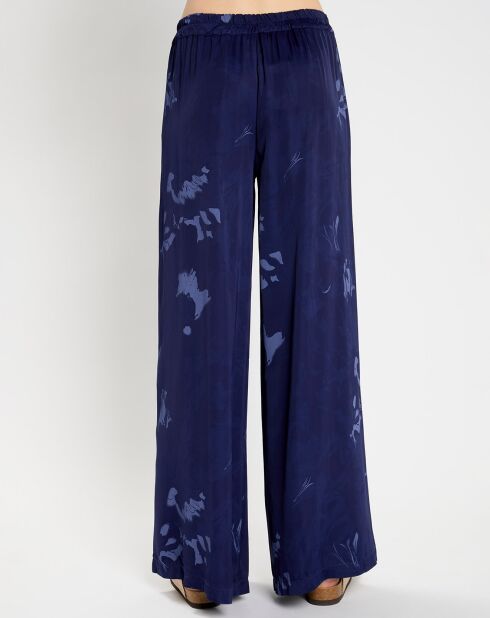 Pantalon satiné Luna bleu nuit