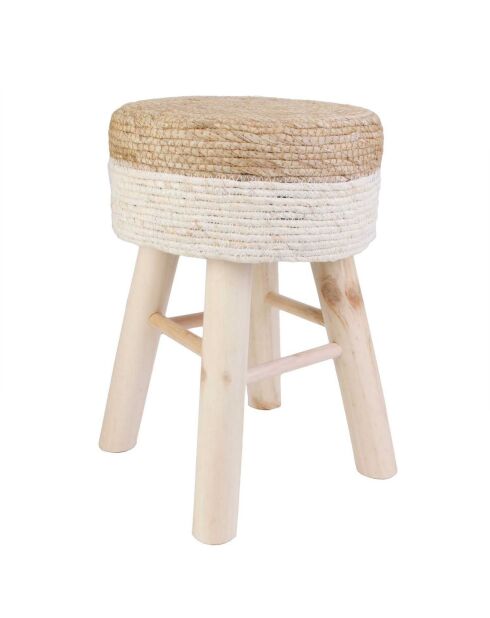 Tabouret tressé sable - 30x43x30 cm