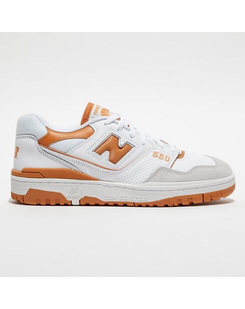 Baskets en Cuir & Textile 550 blanc/orange