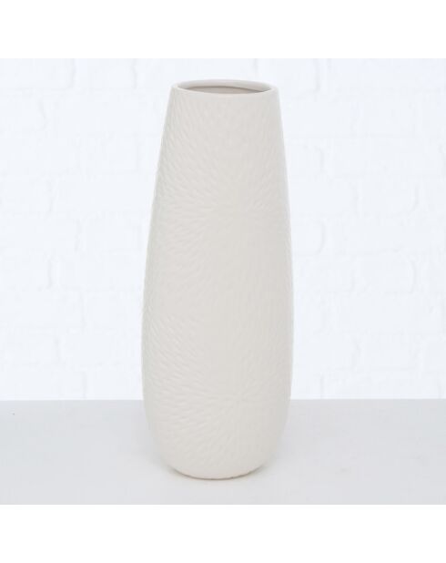 Vase Salina blanc - D.12xH.31 cm