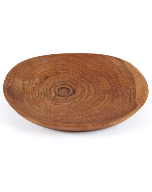 Assiette en teck naturelle - D.25.5 cm