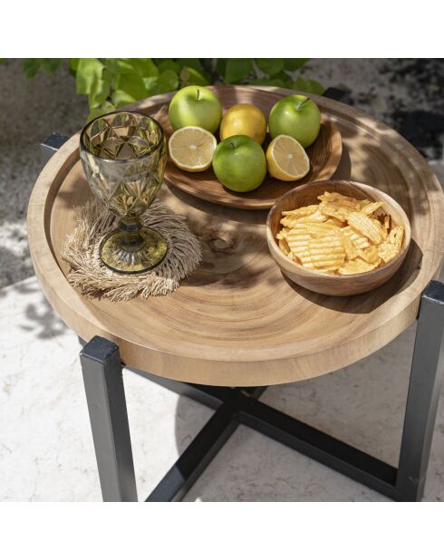 Assiette en teck naturelle - D.25.5 cm