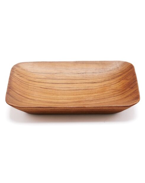 Plat en teck naturel - 13x9 cm