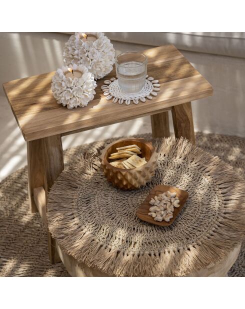 Plat en teck naturel - 13x9 cm