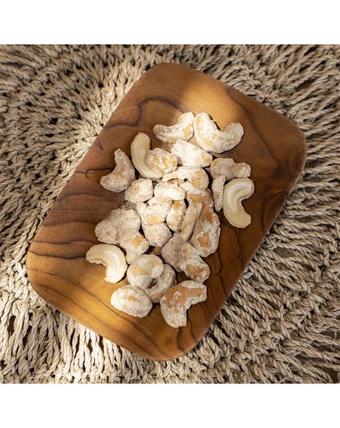 Plat en teck naturel - 13x9 cm