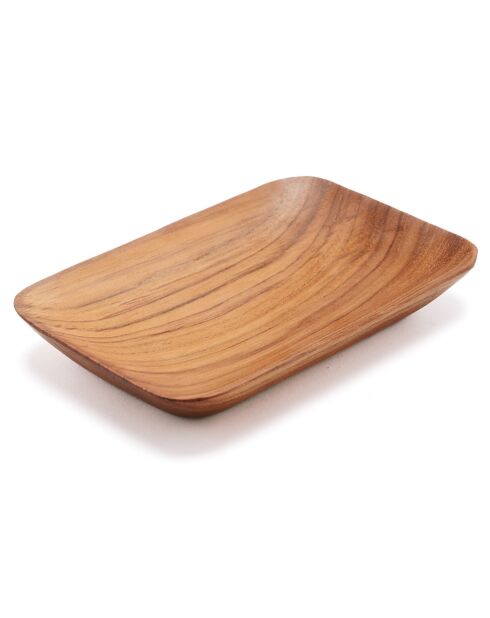 Plat en teck naturel - 13x9 cm