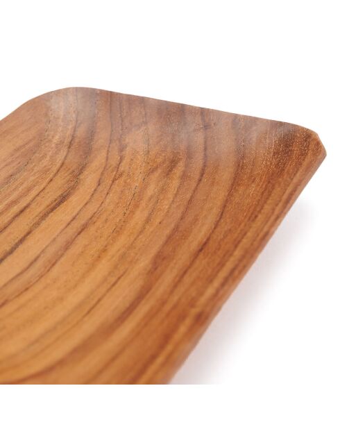 Plat en teck naturel - 13x9 cm
