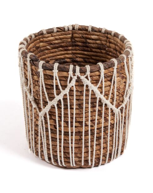 Macra-Mazing Basket Cesta marrón/blanca - D.17xH.19 cm