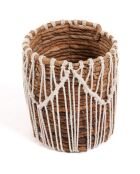 Panier Macra-mazing Basket  marron/blanc - D.14xH.16 cm