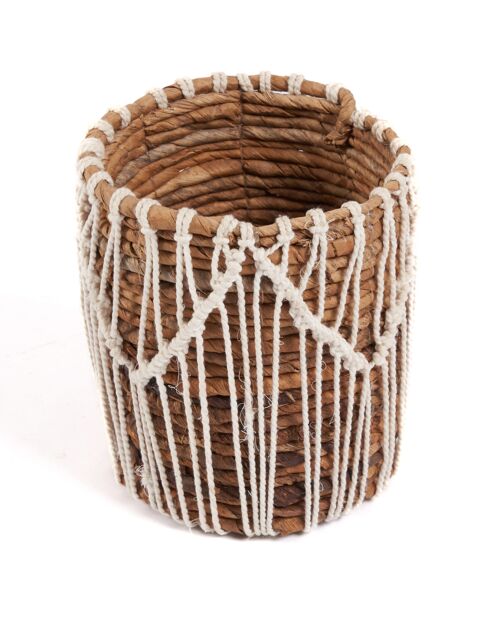 Macra-Mazing Basket Cesta marrón/blanca - D.14xH.16 cm