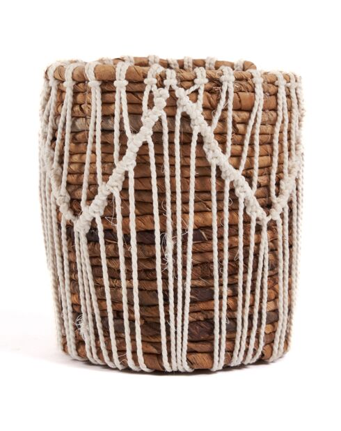 Macra-Mazing Basket Cesta marrón/blanca - D.14xH.16 cm