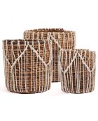 Macra-Mazing Basket Cesta marrón/blanca - D.17xH.19 cm