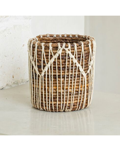 Macra-Mazing Basket Cesta marrón/blanca - D.14xH.16 cm