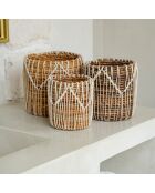 Macra-Mazing Basket Cesta marrón/blanca - D.17xH.19 cm