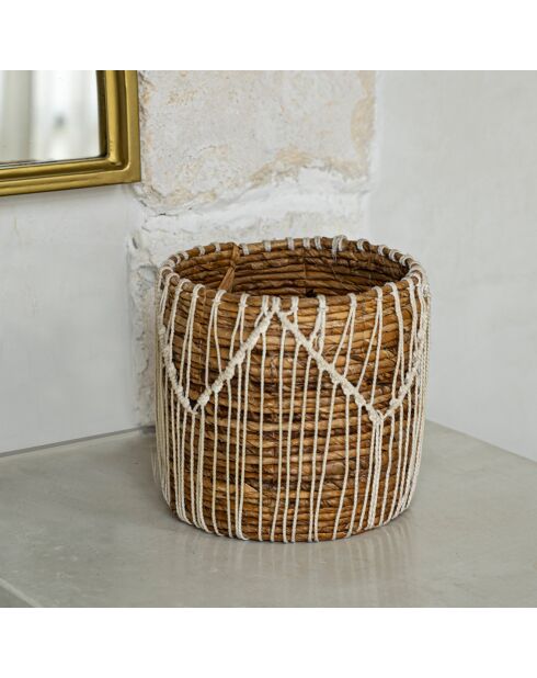 Macra-Mazing Basket Cesta marrón/blanca - D.17xH.19 cm