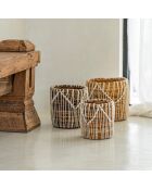 Macra-Mazing Basket Cesta marrón/blanca - D.17xH.19 cm