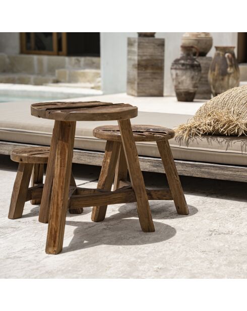 Tabouret Yatai naturel - D.37xH.33 cm