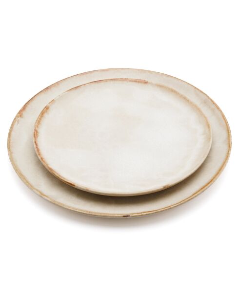 6 Assiettes dessert Cascais blanches - D.22 cm