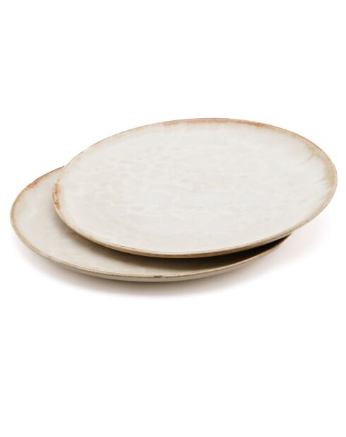 6 Assiettes dessert Cascais blanches - D.22 cm