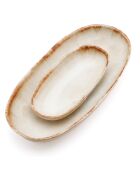 6 Petits plats ovales Cascais blancs - 16x7 cm