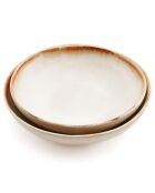 6 Assiettes creuses Cascais blanches - D.16.5xH.3.5 cm