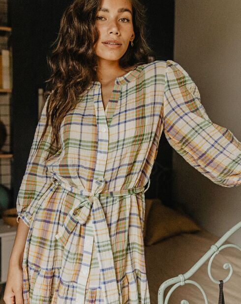 Robe Luz à carreaux beige