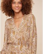 Robe Ninaris imprimée beige