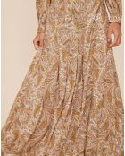 Robe Ninaris imprimée beige