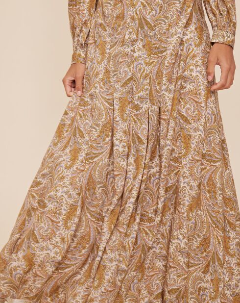 Robe Ninaris imprimée beige