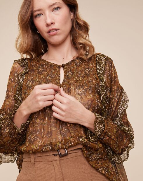 Blouse Ottis imprimée bronze